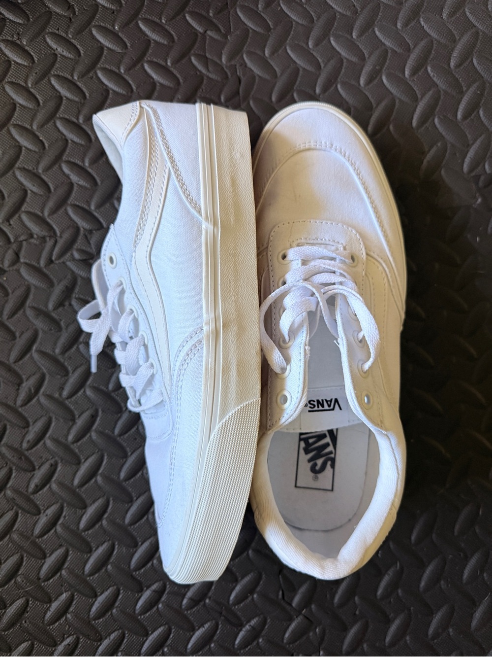 Vans White Canvas Low-Top Sneakers